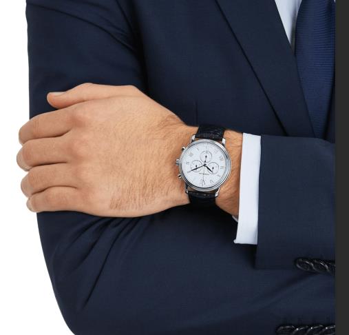 The stainless steel fake watches have white dials.